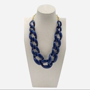 SUGARFIX Large Chunky‎ Navy Blue Link Necklace